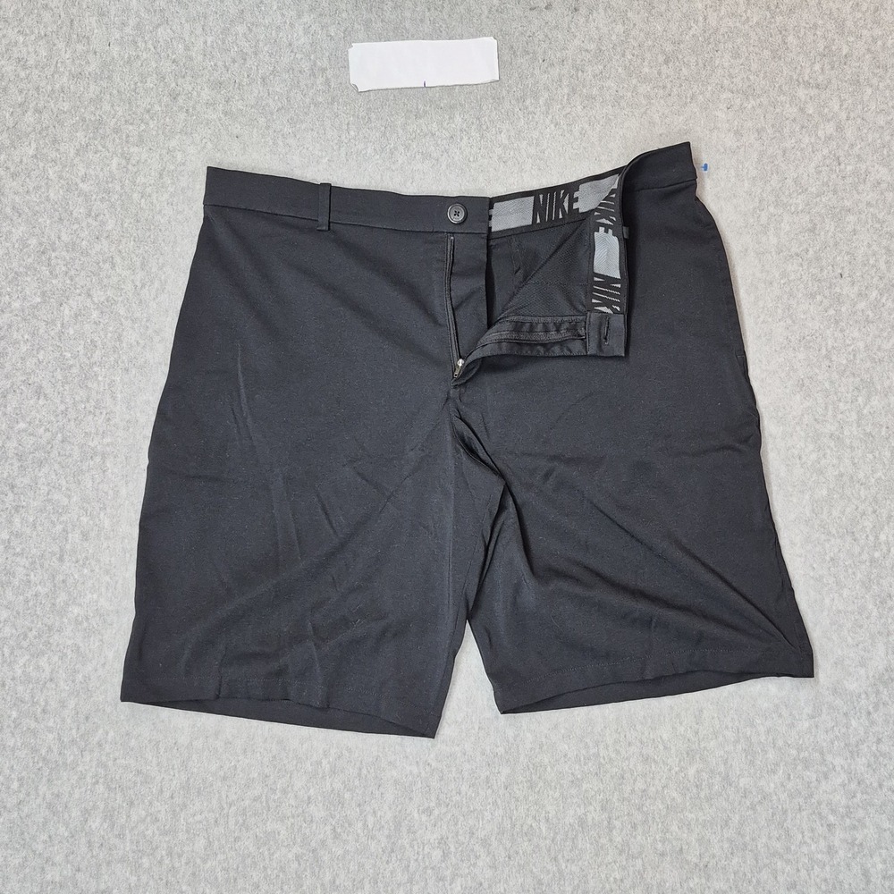 Nike Men‎ Activewear Shorts 38 Black Chino Golf DRI-FIT Logo